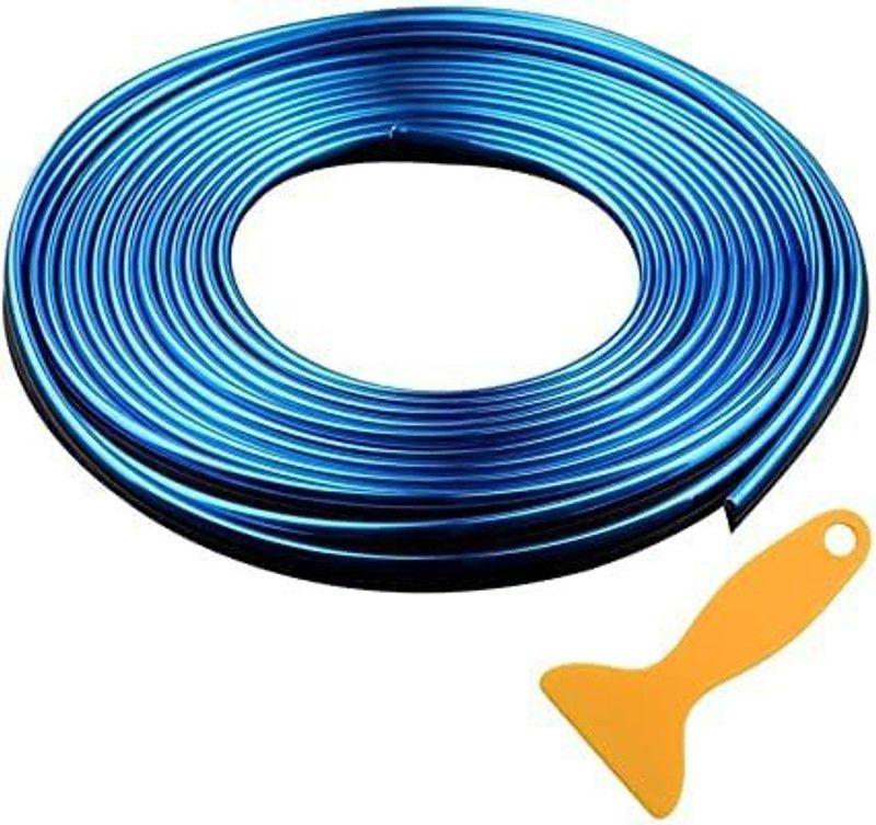 CARWORLD Metallic Blue Chrome Car Beading Roll For Grill and Garnish Cover (5 m) Car Beading Roll For Window, Door, Grill and Garnish Cover  (5 m)