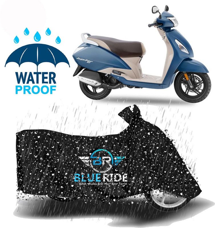 BLUERIDE Two Wheeler Cover for TVS  (Jupiter, Black)