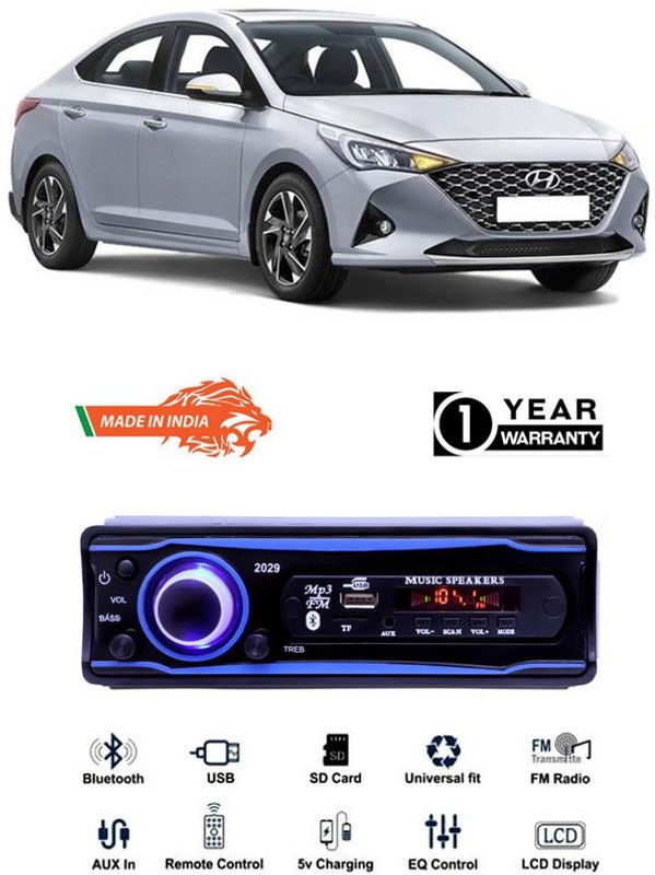 Purpleheart Blue 2029 USB/AUX/SD/BLUETOOTH/FM/MP3 BOOM MASTER STANDARD-PP207 Car Stereo  (Single Din)