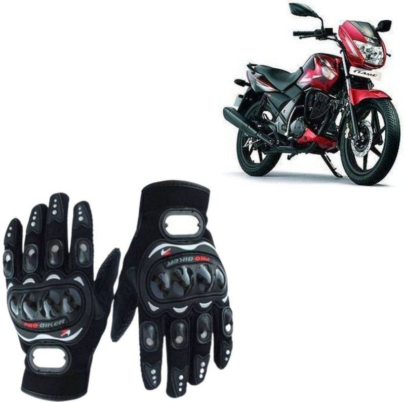 JMO27Deals Racing Gloves Riding/Full Black For TVS Flame (Size-L) Riding Gloves  (Black)
