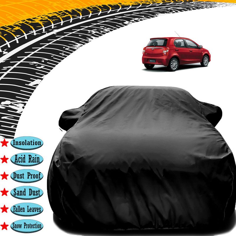 YUNEIK Car Cover For Toyota Etios Liva (With Mirror Pockets)  (Black)