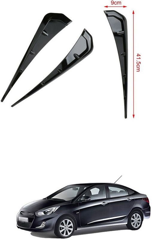 PECUNIA Side Fender Trim, Pair Universal Side Fender Vent Cover PU Rubber Glossy 98 Matte Hyundai Verna Side Garnish