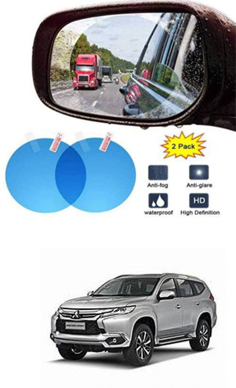 Etradezone Smart Slide Car Rear view Mirror Waterproof Membrane Anti-Fog Anti-Glare Film Sticker Rain Shield Accessories 9 cm For:-Mitsubhishi Montero Car Mirror Rain Blocker  (White)