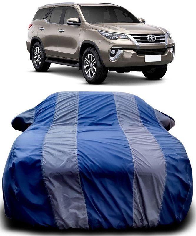 MoTRoX Car Cover For Toyota Fortuner (With Mirror Pockets)  (Blue, Grey)