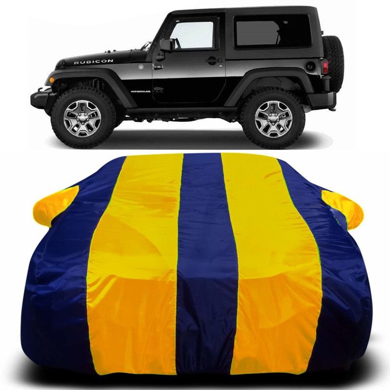 Ascension Car Cover For Mahindra Thar (With Mirror Pockets)  (Yellow, Blue)