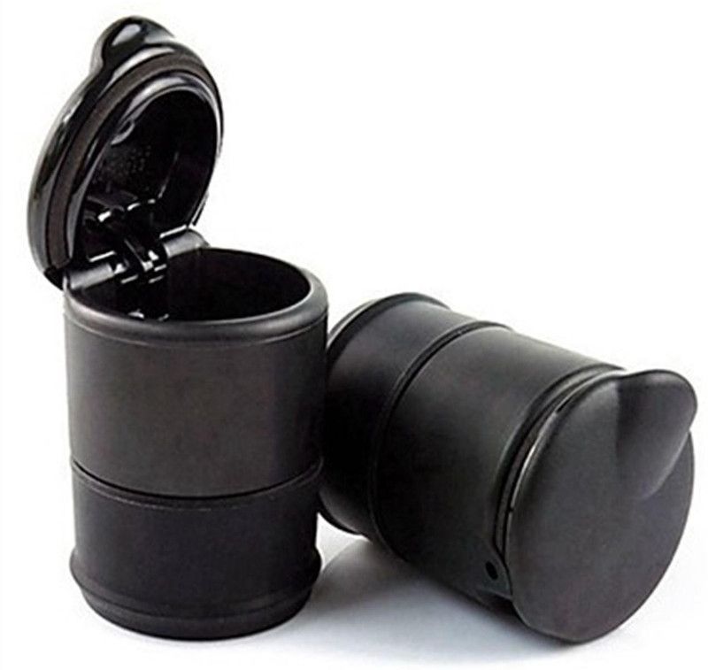 Oshotto Black Ashtray Black Plastic Ashtray  (Pack of 1)