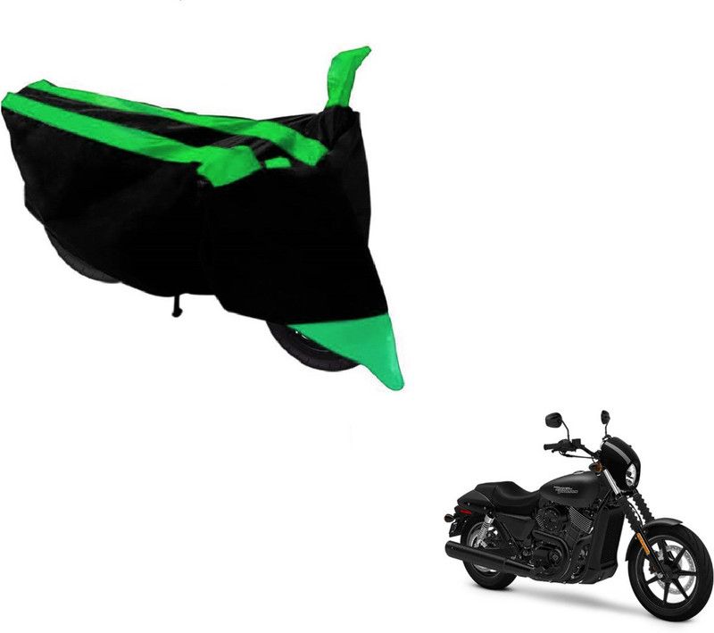 AUTYLE Two Wheeler Cover for Harley Davidson  (Black, Green)