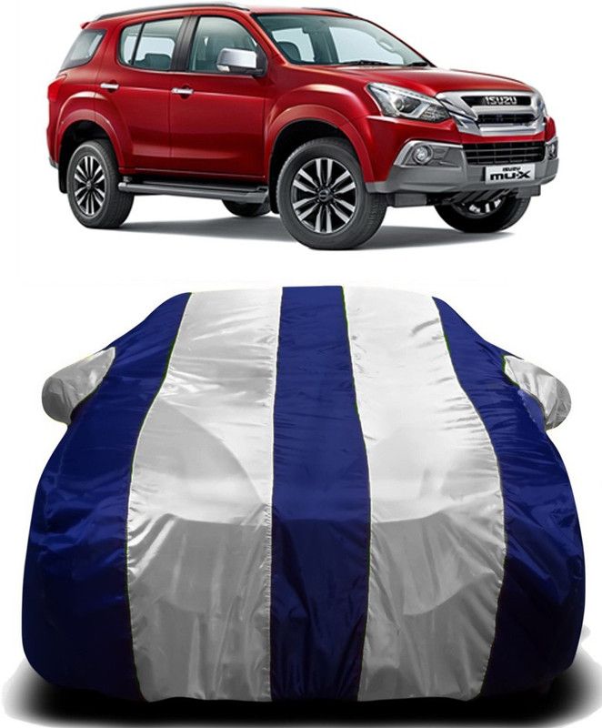 Genipap Car Cover For Isuzu MU-X (With Mirror Pockets)  (White, Blue)