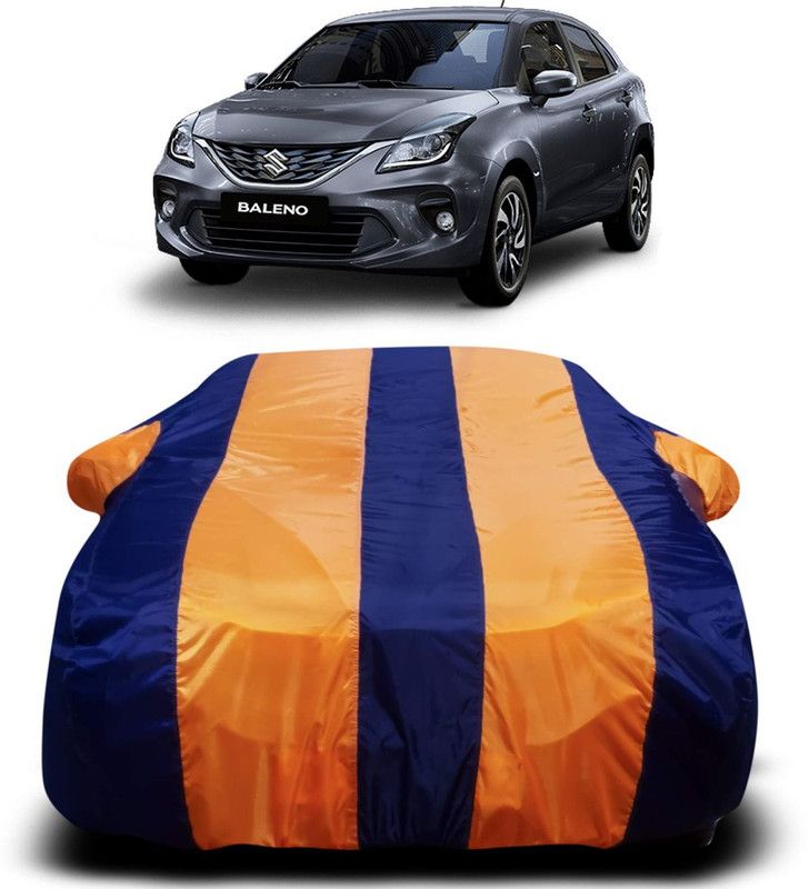 ARN Car Cover For Maruti Suzuki Baleno (With Mirror Pockets)  (Orange, Blue)