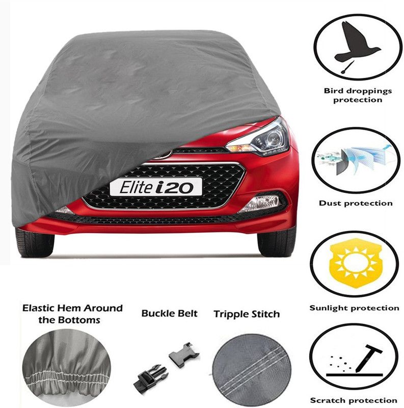 E Mart Car Cover For Maruti Suzuki Elite i20 (Without Mirror Pockets)  (Grey)