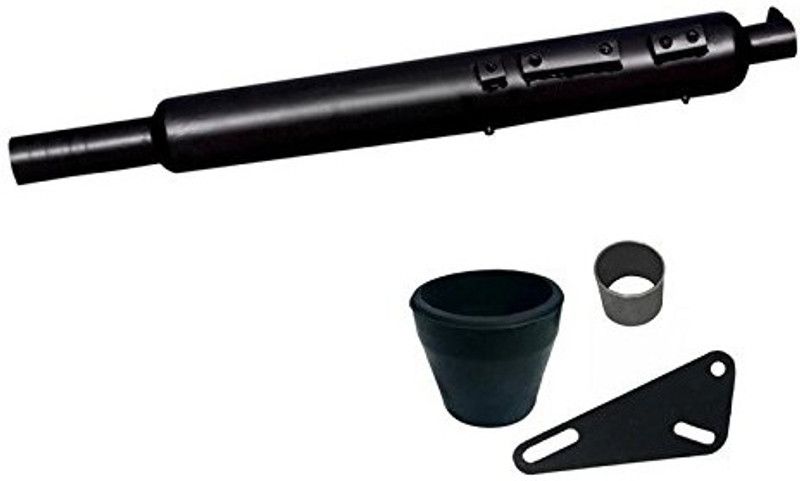 WORDZ Long Bottle Black Empty Bada Punjab Exhaust silencer Royal Enfield Electra EFI39 Full Exhaust System  (Mild Steel)