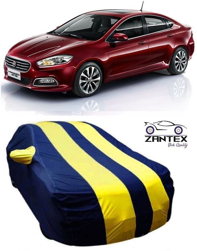 ZANTEX Car Cover For Fiat Viaggio (With Mirror Pockets)  (Blue, Yellow)