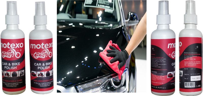 MOTEXO Liquid Car Polish for Dashboard, Exterior, Bumper, Exterior, Metal Parts, Leather, Windscreen  (800 ml, Pack of 4)