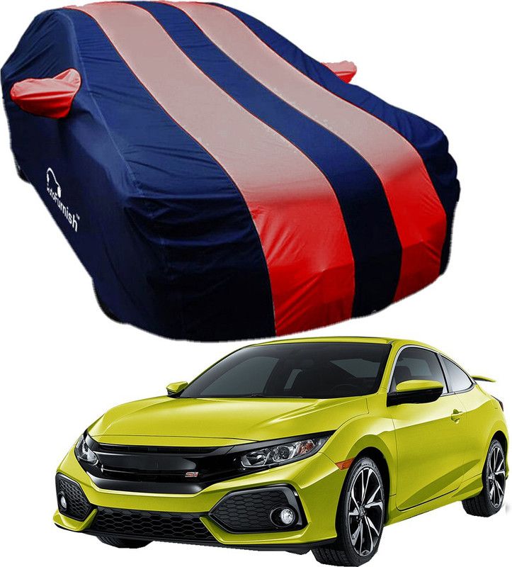 AutoFurnish Car Cover For Honda Civic (With Mirror Pockets)  (Blue, Red)