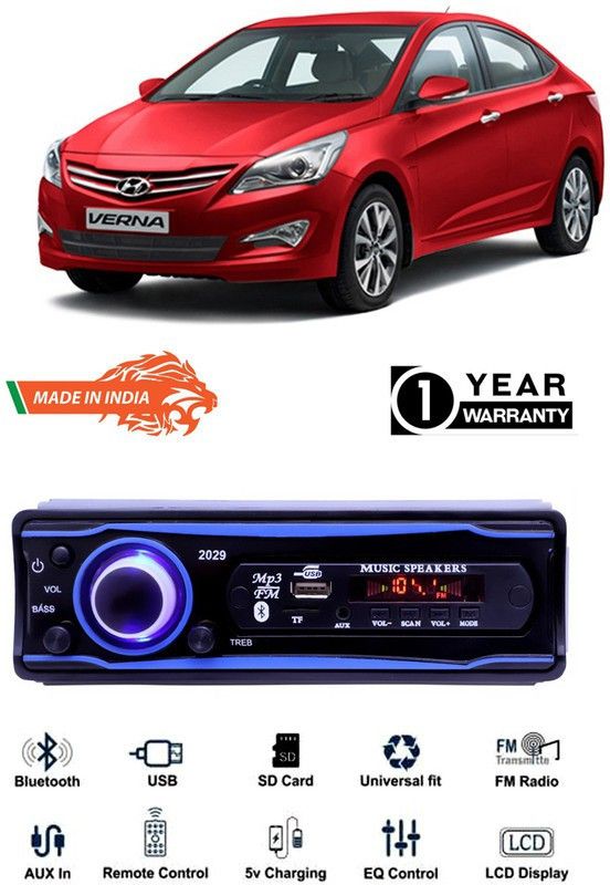 AutoTiger Blue 2029 USB/AUX/SD/BLUETOOTH/FM/MP3 BOOM MASTER STANDARD-AT179 Car Stereo  (Single Din)