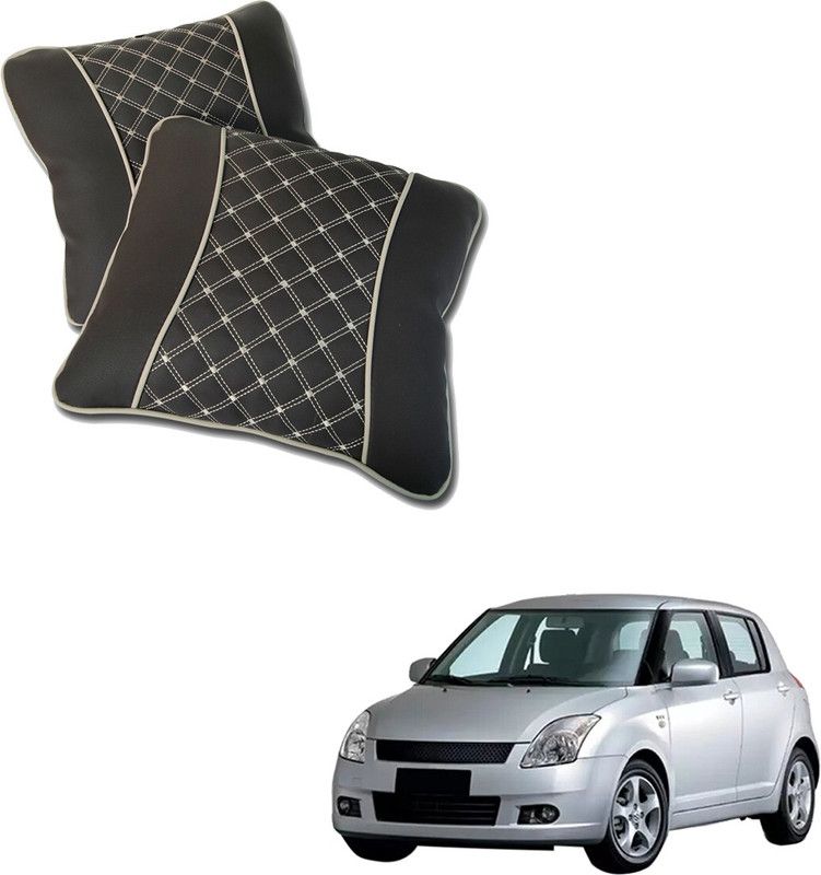 AutoFurnish Brown Leatherite Car Pillow Cushion for Maruti Suzuki  (Square, Pack of 2)