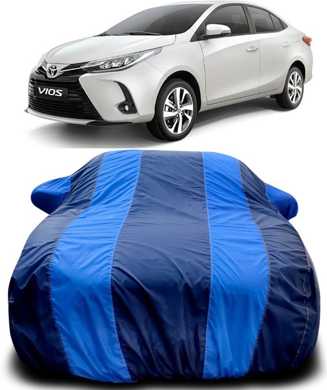 MoTRoX Car Cover For Toyota VIOS (With Mirror Pockets)  (Blue, Blue)