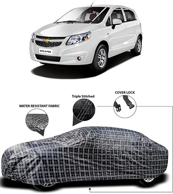 ENTIRELY ELITE Car Cover For Chevrolet UVA  (White, Black)