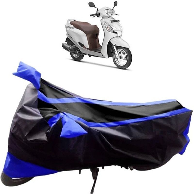 KAROBAR Two Wheeler Cover for Bajaj  (Aviator, Black, Blue)
