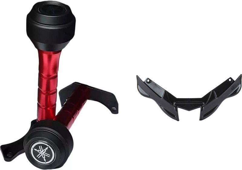 acube mart CNC Frame Slider for Yamaha R15 V4/M (BS6)- RED/black+winiglet black Bike Crash Guard  (Yamaha)