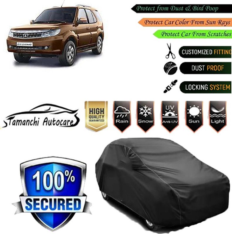 Tamanchi Autocare Car Cover For Tata Safari Storme  (Black)