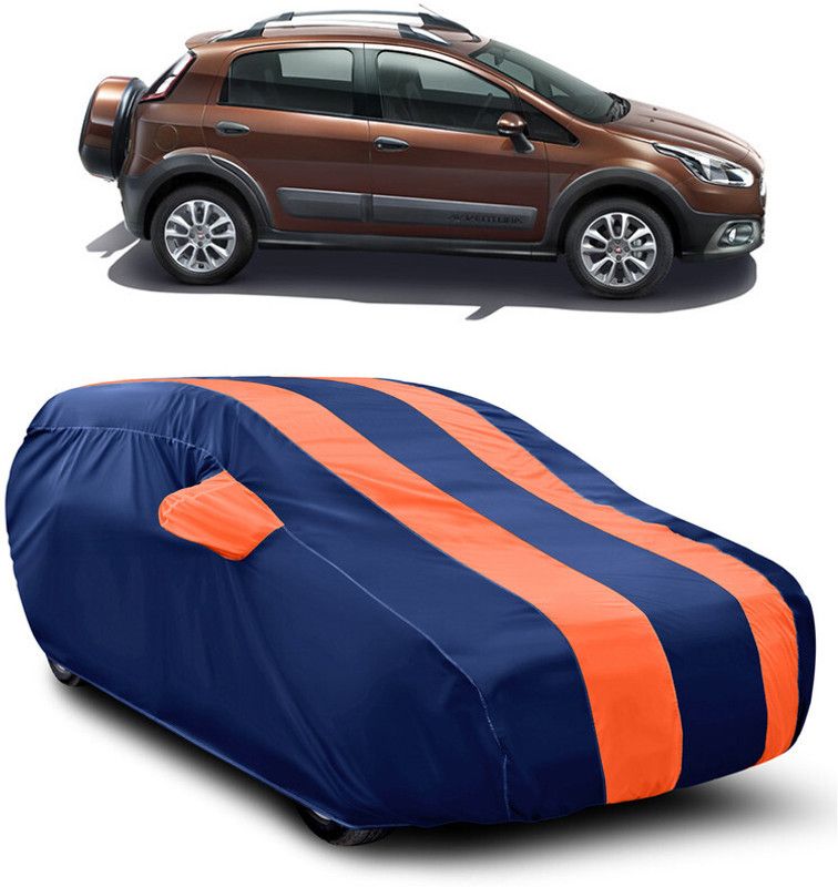 AUTOGARH Car Cover For Fiat Avventura (With Mirror Pockets)  (Blue, Orange)