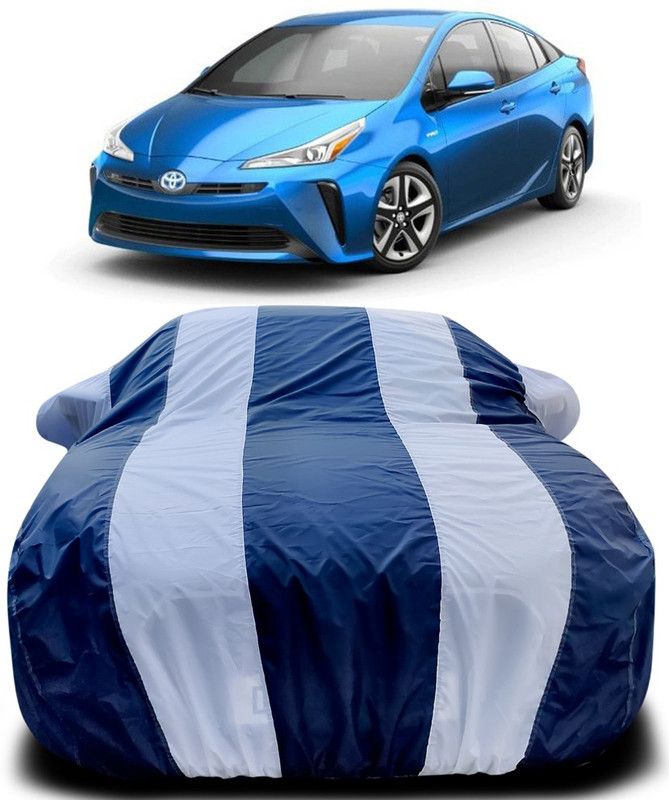 AutoBurn Car Cover For Toyota Prius (With Mirror Pockets)  (Blue, White)