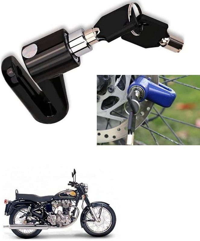 AS TRADERS Motorcycle Disc Brake Lock/Disk Lock Security for Royal Enfield Twin Spark Motorcycle Disc Brake Lock/Disk Lock Security for Royal Enfield Twin Spark Disc Lock  (Blue, Black, Red)