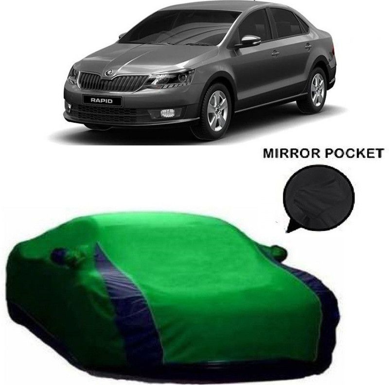 Ascension Car Cover For Skoda Rapid (With Mirror Pockets)  (Green, Blue)