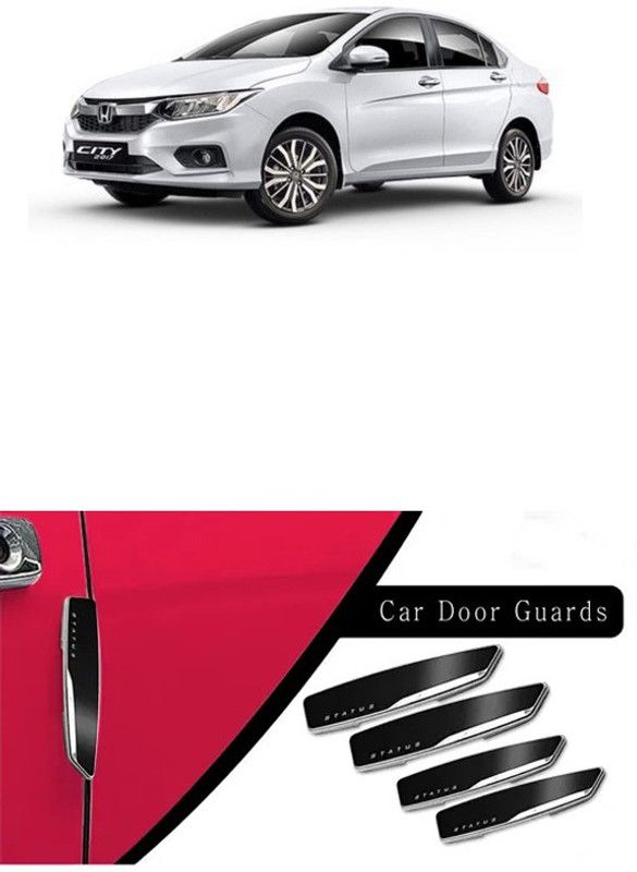 Accessorique Plastic Car Door Guard  (Black, Pack of 4, Honda, Universal For Car)