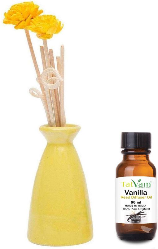 Tatvam Vanilla Diffuser Set, Potpourri, Diffuser, Fridge Freshener, Aroma Oil, Refill  (60 ml)