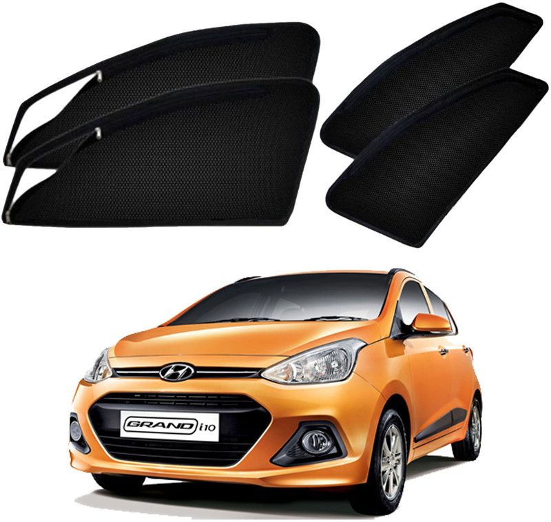 UK Blue Side Window Sun Shade For Hyundai Grand i10  (Black)