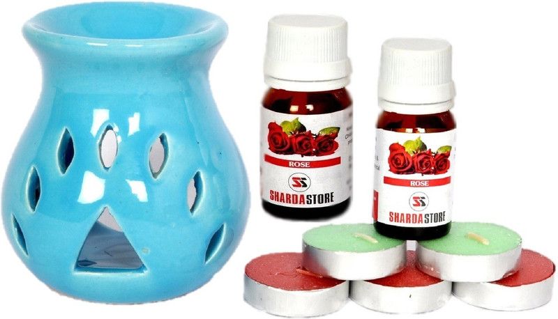 Sharda Store Rose Diffuser, Aroma Oil, Diffuser Set  (8 x 3.75 ml)
