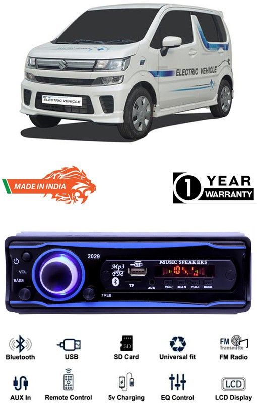 Genipap Blue 2029 USB/AUX/SD/BLUETOOTH/FM/MP3 BOOM MASTER STANDARD- GP350 Car Stereo  (Single Din)