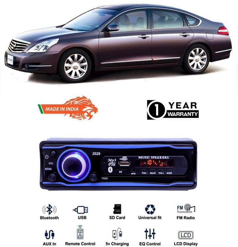 AutoTiger Blue 2029 USB/AUX/SD/BLUETOOTH/FM/MP3 BOOM MASTER STANDARD-AT452 Car Stereo  (Single Din)