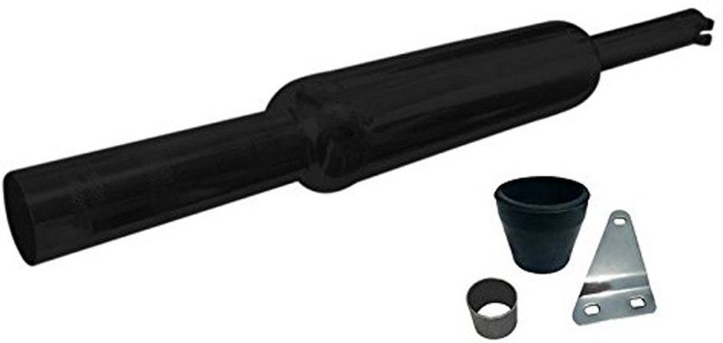 Dhe Best Short bottle Black Glasswool/Filter Exhaust Silencer Royal Enfield Twin Royal Enfield Twin Full Exhaust System  (Mild Steel)