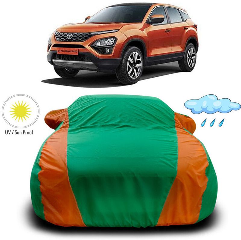 AutoTiger Car Cover For Tata H7X (With Mirror Pockets)  (Green, Orange)
