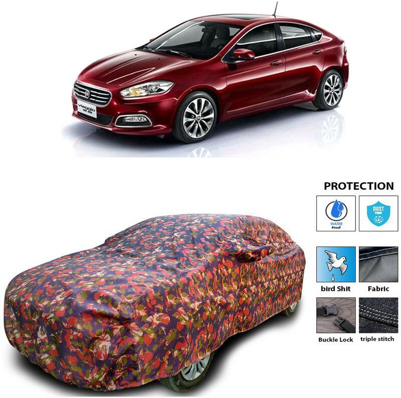 Ascension Car Cover For Fiat Viaggio (With Mirror Pockets)  (Multicolor)