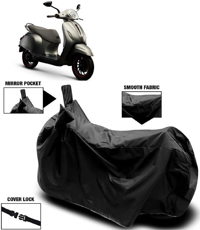 AutoFave Two Wheeler Cover for Bajaj  (Chetak, Black)