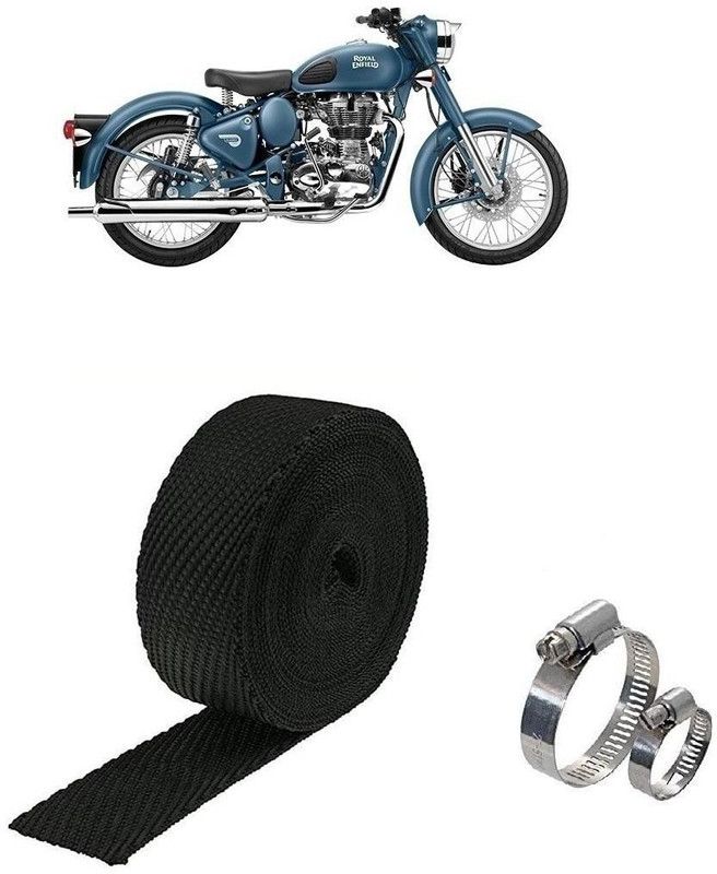Znee Smart 3 METER Silencer Wrap With Clamp Bike Exhaust Heat Shield For Royal Enfield Classic Bike Exhaust Heat Shield