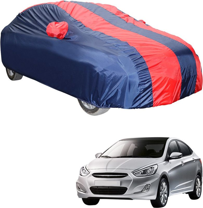 AutoFurnish Car Cover For Hyundai Accent Viva (With Mirror Pockets)  (Red, Blue)