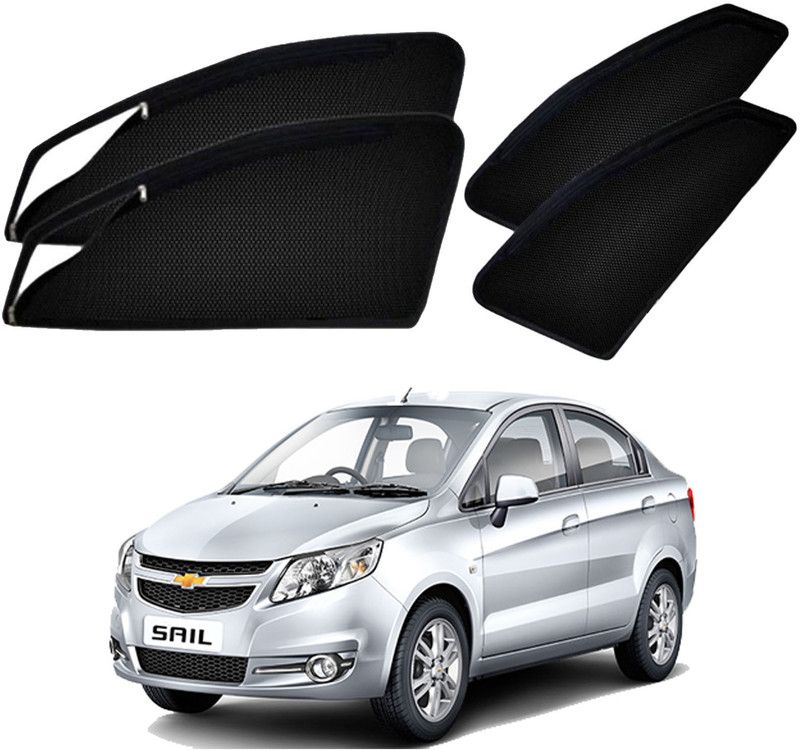 UK Blue Side Window Sun Shade For Chevrolet Sail  (Black)