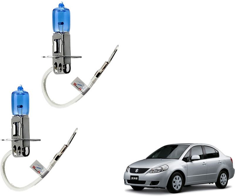 WolkomHome Car H3 halogen headlight Fog lamp bulb 12V - 100W 5000K Cool Blue Ultimate White for Maruti Suzuki SX4 Headlight Car Halogen for Maruti Suzuki (12 V, 100 W)  (SX4, Pack of 2)