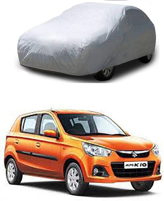 APNEK Car Cover For Maruti Suzuki Alto K10 (With Mirror Pockets)  (Silver)