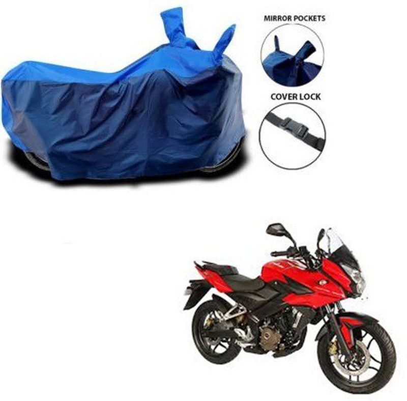 Rhtdmm Two Wheeler Cover for Bajaj  (Pulsar AS 150, Blue, Blue)