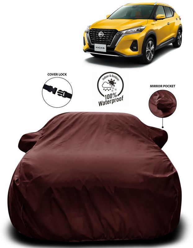 Purpleheart Car Cover For Nissan Kicks (With Mirror Pockets)  (Maroon)