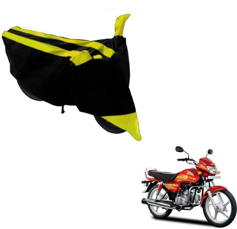 AUTYLE Two Wheeler Cover for Hero  (CD deluxe, Black, Yellow)