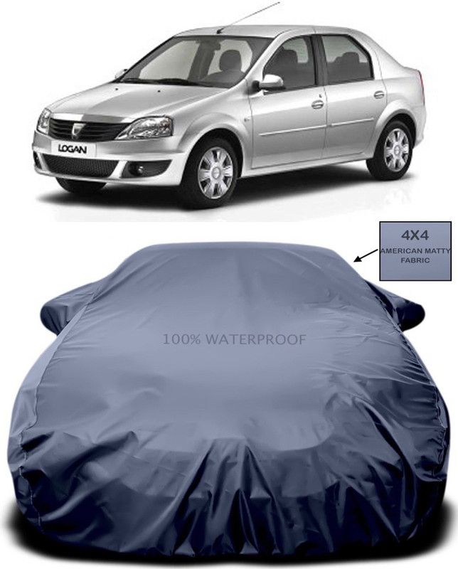 Genipap Car Cover For Renault Logan (With Mirror Pockets)  (Grey)