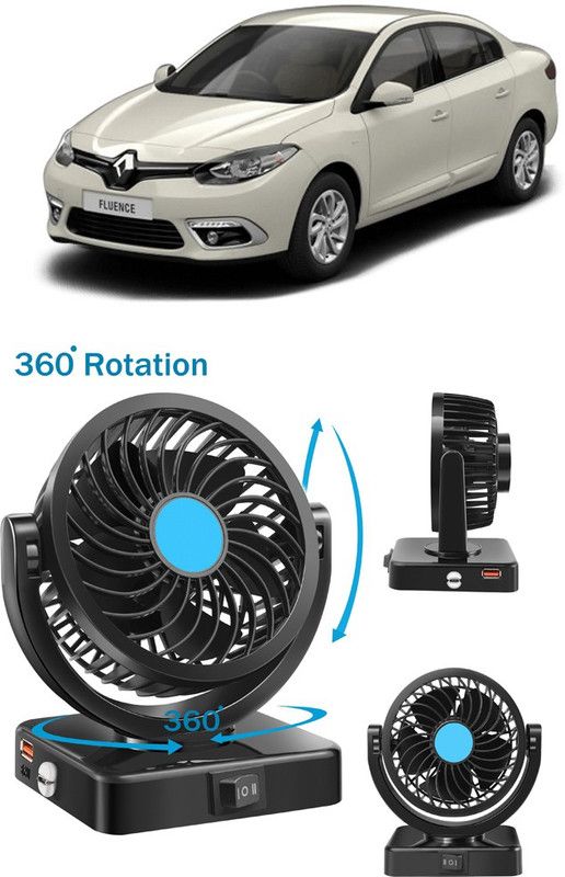 Enfield Works Car Fan With USB Charging 360 Degree Rotatable Fan-467 Car Interior Fan  (12 V)
