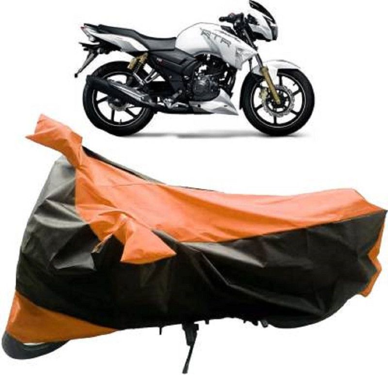 High Quality Waterproof Two Wheeler Cover for TVS  (Apache RTR 180, Orange, Black)